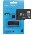 Cartão de Memória 8GB 2 in 1 - Multilaser