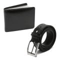 Kit Cinto + Carteira Masculina de Couro - Sortidos