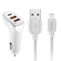 Carregador Veicular KAIDI + Cabo iPhone - KD-304A