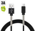Cabo Micro USB (V8) Reforçado Carga Rápida 3A - Cores Sortidas