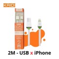 Cabo Kaidi USB para iPhone Lightning - 2 Metros