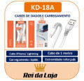 Cabo de Dados Kaidi - Iphone - Reforçado 1 Metro