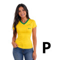 Camiseta Dryfit Feminina Brasil - Gola V - Tamanho P