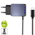 Carregador de Parede 3x USB - Micro USB (V8) 3A