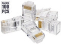 Conector RJ45 - Pacote 100 peças
