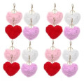Kit 10 Chaveiros Pelúcia Pompom Coração - Cores Sortidas 