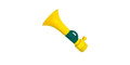 Mini Corneta Vuvuzela Verde e Amarela - Copa do Mundo