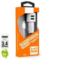 Carregador Veicular USB Duplo 3.4A Tipo C - PlugX