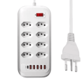 Extensão Elétrica 8T+3P com 5 Usb e 1 USB-C - Bivolt