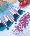 Kit com 10 Pincéis de Maquiagem Diamante Azul
