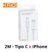 Cabo Kaidi USB-C para Lightning - 2 Metros