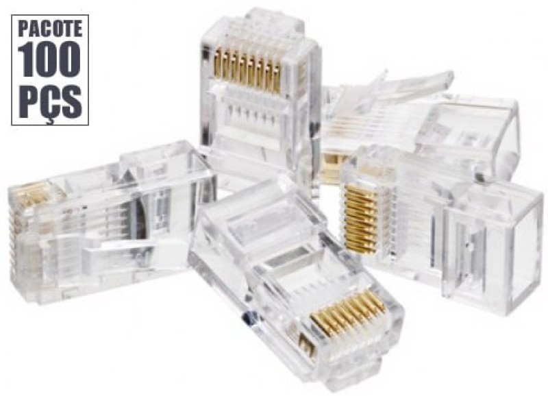 Conector RJ45 - Pacote 100 peças - Fornecedor para Lojistas | Os ...