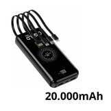 Bateria Externa 20.000mAh - Carregamento Sem Fio - Indução