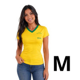 Camiseta Dryfit Feminina Brasil - Gola V - Tamanho M