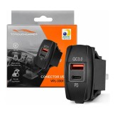 Carregador Veicular USB e USB-C PD QC3.0 - Turbo