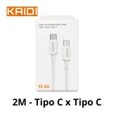 Cabo Kaidi USB-C para USB-C - 2 Metros