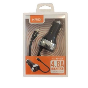 Carregador Veicular 2 USB Iphone 4.8A Kaidi KD-132A