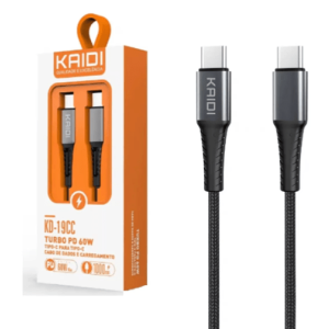 Cabo de dados Kaidi 60w - Tipo C x Tipo C