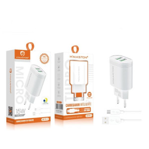 Carregador USB Duplo + Cabo V8 - H'Maston