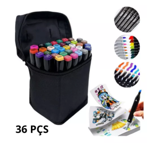 Estojo Canetas de Colorir - 36 Unidades