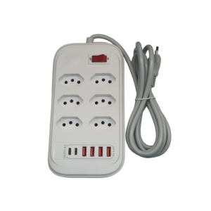 Extensão Elétrica 6T+3P com 4 Usb + 2 USB-C - Bivolt