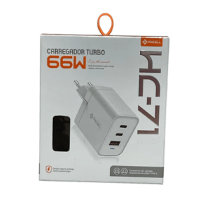 Kit Carregador Turbo 66w 2 USB-C + 1 USB - Tipo C 