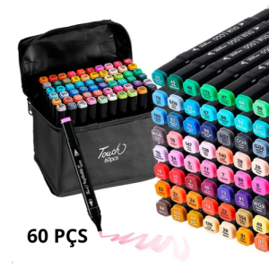 Estojo Canetas de Colorir - 60 Unidades