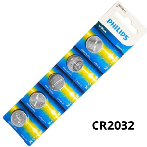Bateria de Lítio 3V CR2032 Cartela C/ 5 unidades - Philips