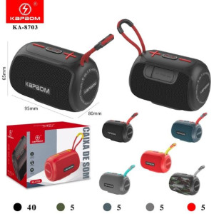 Caixa de Som Portátil com Bluetooth KA-8703 - Cores Sortidas