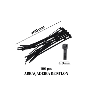 Abraçadeira Nylon 400mm X 4.8mm - 100 unidades