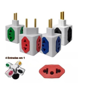 Adaptador Benjamin Cubo 4 Saídas - Cores Sortidas