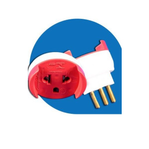 Adaptador 3 Pinos 2P+T 10A - Cores Sortidas