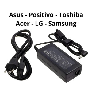Fonte para Notebook Asus - Positivo - Toshiba - Acer - LG - Samsung 19V - 5.5x2.5mm