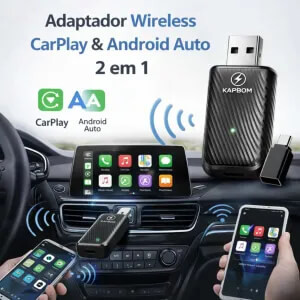 Adaptador CarPlay sem Fio 2 em 1