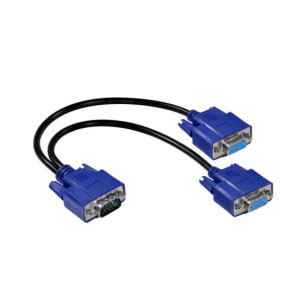Cabo VGA Macho para 2 VGA Fêmea 20cm 