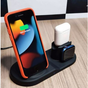 Base Carregamento por Indução P/ iPhone Watch Airpod