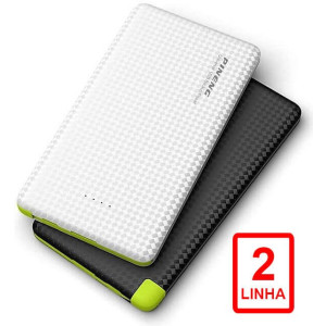 Bateria Externa 10.000mAh Cabo V8 e iPhone 5/6G Embutido - 2ª LINHA