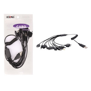 Cabo Espiral USB 10 em 1