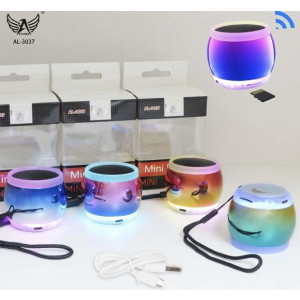 Mini Caixa de Som Bluetooth com LED - Cores Sortidas