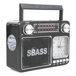 Caixa de Som - Rádio AM/FM - Relógio