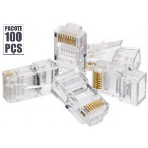 Conector RJ45 - Pacote 100 peças