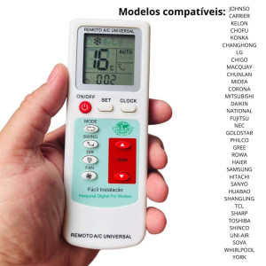 Controle Remoto - Ar Condicionado Universal*
