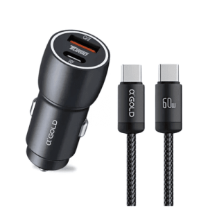 Carregador Veicular Turbo 60w USB + Tipo C - Cabo Tipo C