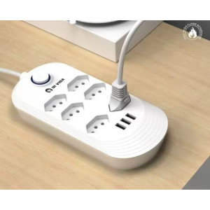 Extensão Elétrica 6T+3P com 3 Usb - Bivolt