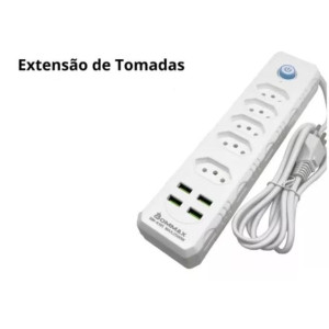 Extensão Elétrica 5T+3P com 4 Usb - Bivolt
