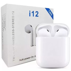 Fones Bluetooth i12 + Case Carregador Portátil