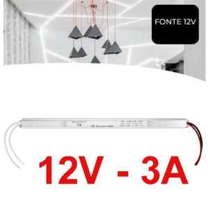 Fonte Super Slim - LED - 12V 3A