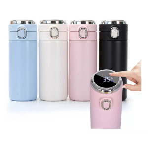 Garrafa Térmica Digital com Bico 420ml - Cores Sortidas