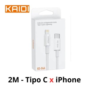 Cabo Kaidi USB-C para Lightning - 2 Metros