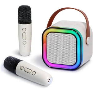 Caixa de Som Karaokê - 2 Microfones - Cores Sortidas
